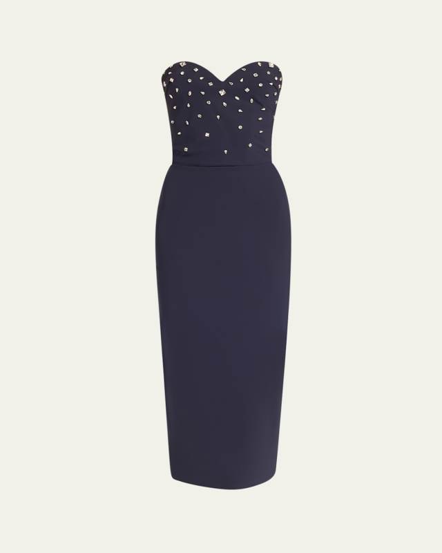 Mahta Strapless Crystal-Embellished Midi Dress